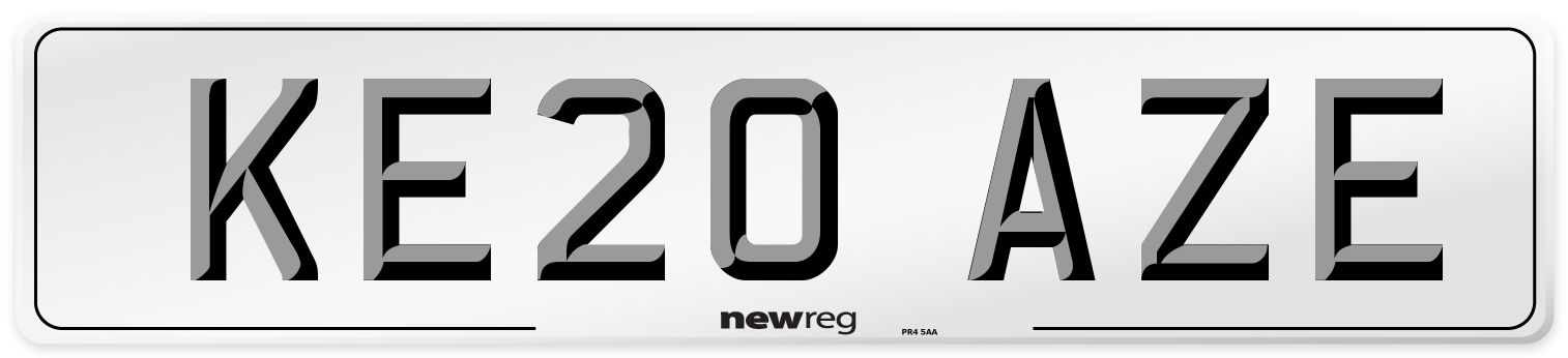 KE20 AZE Number Plate from New Reg